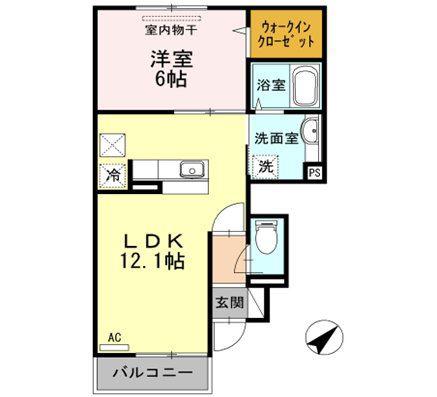 ルナステイト(1LDK/1階)の間取り写真