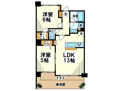 ダイアパレス西調布(2LDK/3階)の間取り写真
