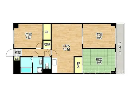 センチュリオン(3LDK/1階)の間取り写真
