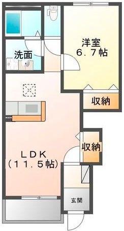 WOOD QUEEN(1LDK/1階)の間取り写真