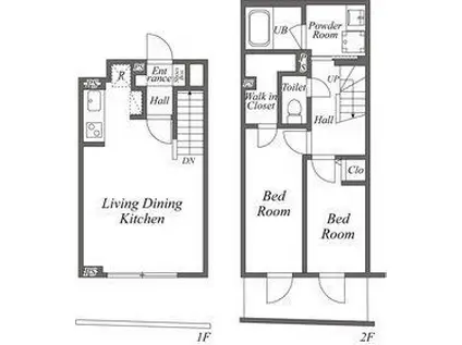 ユーレジデンス下北沢(2LDK/B1階)の間取り写真