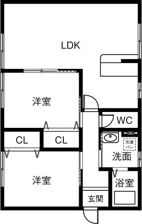 メゾンクラシード B棟(2LDK/1階)の間取り写真