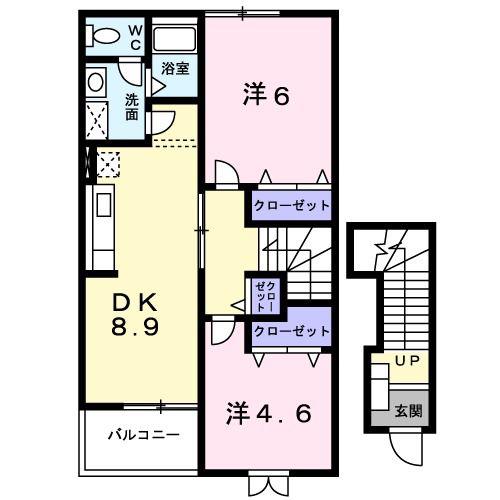フロレスタ(2DK/2階)の間取り写真