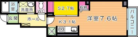 エスペランサ(1K/1階)の間取り写真
