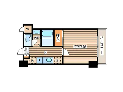 イーストパレス仙台(1K/6階)の間取り写真