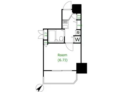 ロイヤルアメニティー池尻大橋(1K/7階)の間取り写真