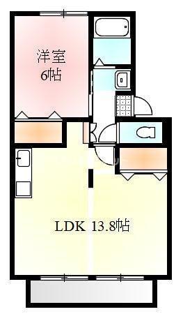 メイコウハイツ(1LDK/2階)の間取り写真