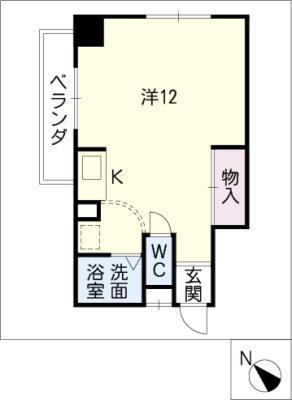 ライセル里(ワンルーム/7階)の間取り写真
