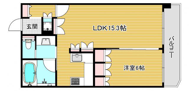リーガル江戸堀(1LDK/10階)の間取り写真