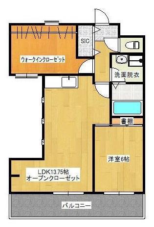 グレーシル鷹取(1LDK/4階)の間取り写真