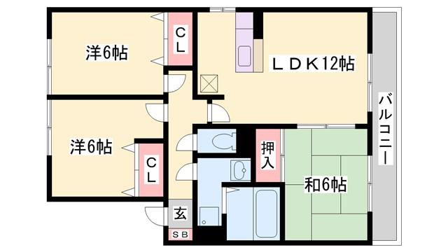 グランエストIII(3LDK/2階)の間取り写真