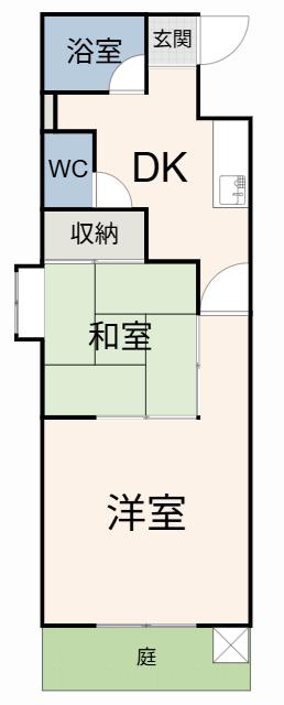新日ビル豊明マンション(2DK/1階)の間取り写真