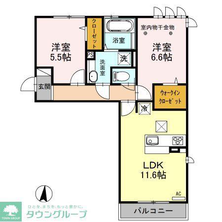 ロイジェントパークス レイクタウン III I(2LDK/1階)の間取り写真