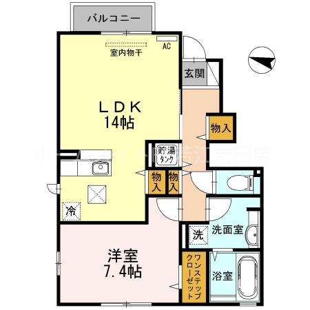 フォレストフィールド(1LDK/1階)の間取り写真