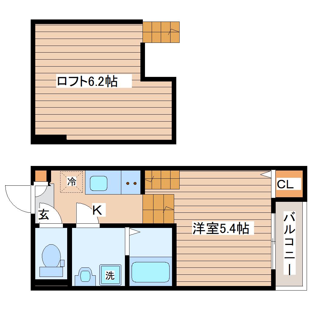 AL`AISE太子堂(1K/1階)の間取り写真