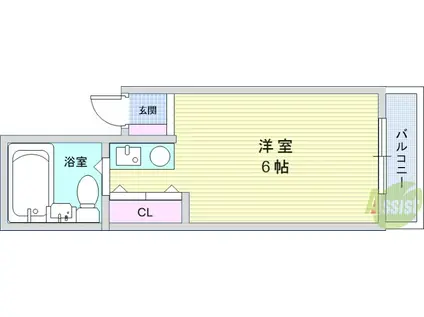 六甲石橋プラザ(ワンルーム/4階)の間取り写真