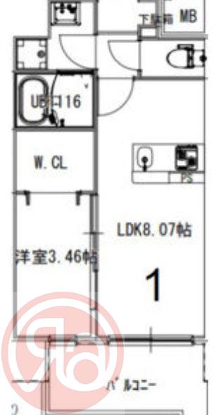 アートレジデンス吉野(1LDK/2階)の間取り写真