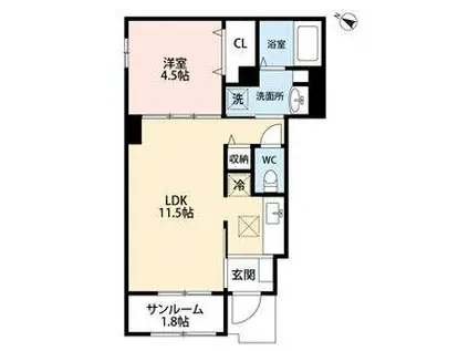 L・FRONT 雅(1LDK/1階)の間取り写真