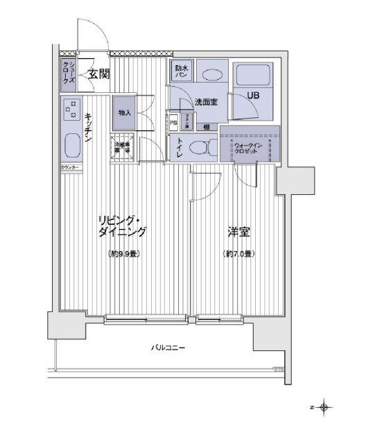 エスティメゾン大島(1LDK/12階)の間取り写真