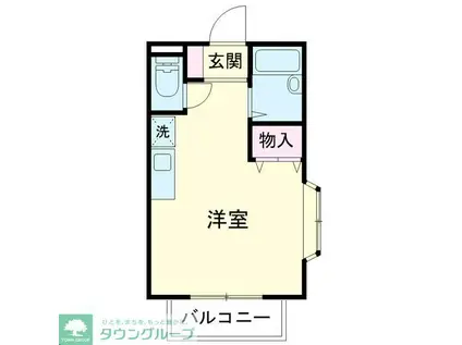 カームネス ガーデン(ワンルーム/2階)の間取り写真