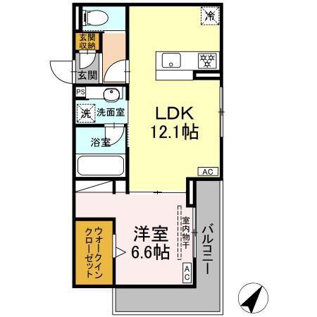 DCREST新川N(1LDK/3階)の間取り写真