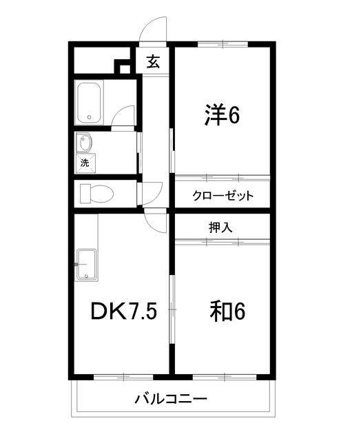エトワール南御座(2DK/3階)の間取り写真