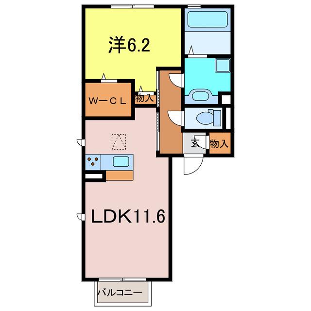 花水木の家 V(1LDK/1階)の間取り写真
