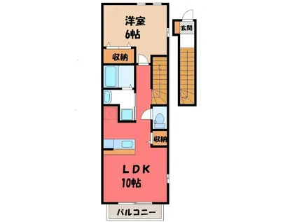 シュヴァーン(1LDK/2階)の間取り写真