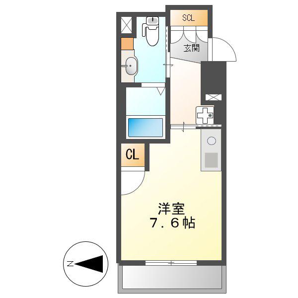 パークアクシス名駅南(ワンルーム/12階)の間取り写真