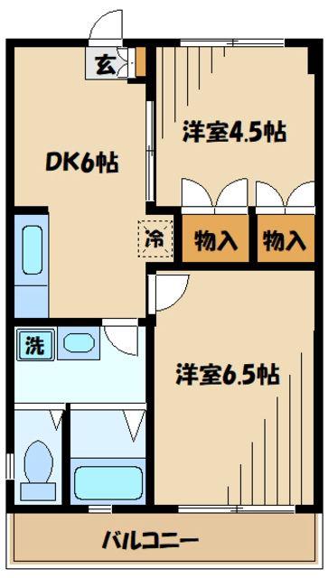 PINES HOUSEパインズハウス(2DK/1階)の間取り写真