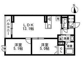 セレスティア豊玉南(2LDK/2階)の間取り写真