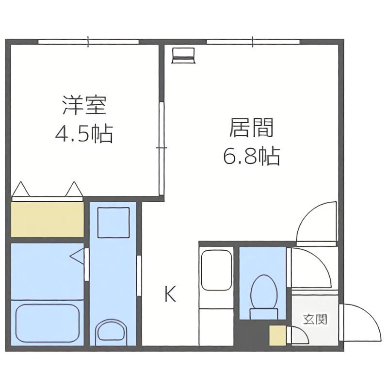 BACHICOI2(1LDK/1階)の間取り写真