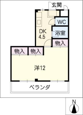 レオネクストTAKAⅡ(1K/1階)の間取り写真