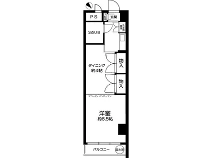 ペガサスマンション恵比寿(1DK/4階)の間取り写真