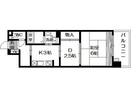 ルナコート千里丘の街(1DK/4階)の間取り写真