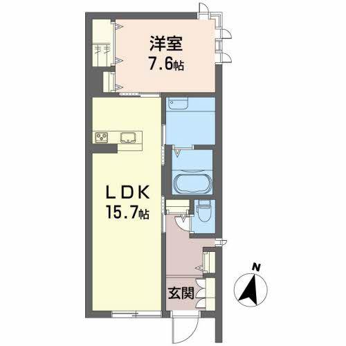 スパーブ エクラージュ(1LDK/1階)の間取り写真