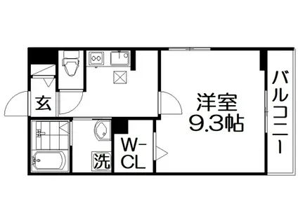 ハイドレンジア くずは(1K/1階)の間取り写真