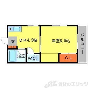 EST-1小野原(1DK/1階)の間取り写真