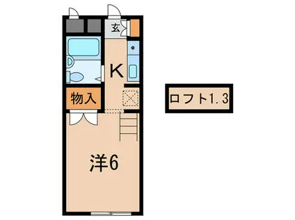 SANTA LOWS 芦屋川(1K/2階)の間取り写真