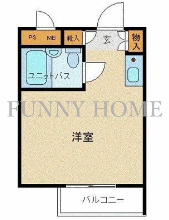 ハイシティ三軒茶屋第2(ワンルーム/3階)の間取り写真