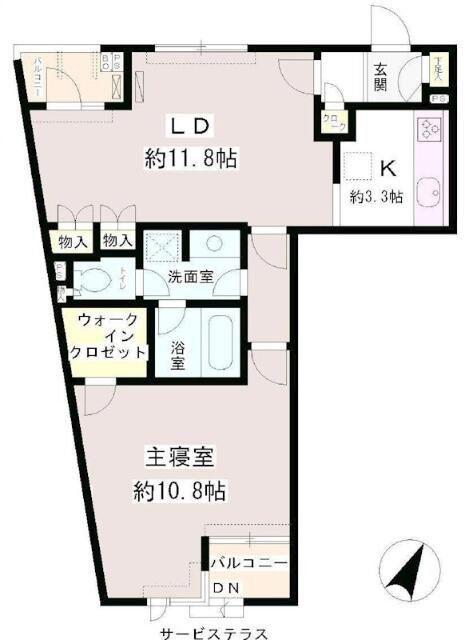 パティオス11番街(1LDK/2階)の間取り写真