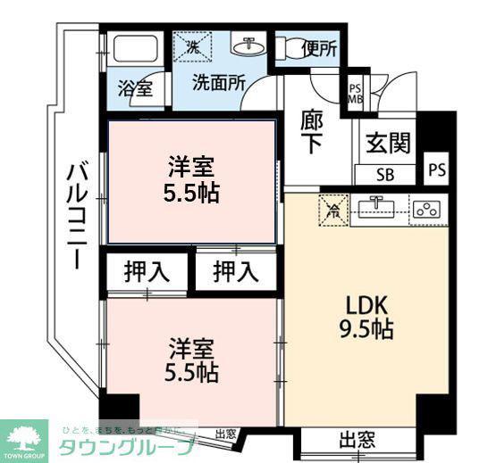 ガーデンハウス本千葉(2LDK/3階)の間取り写真