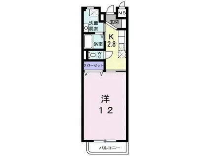 サニーパレス渡邉(1K/3階)の間取り写真