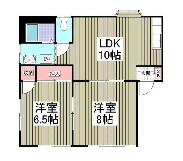 メゾンメヌエット(2LDK/1階)の間取り写真