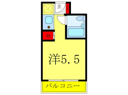 メディアハイツ南(ワンルーム/5階)の間取り写真