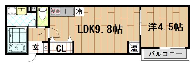 アート小若江(1LDK/3階)の間取り写真