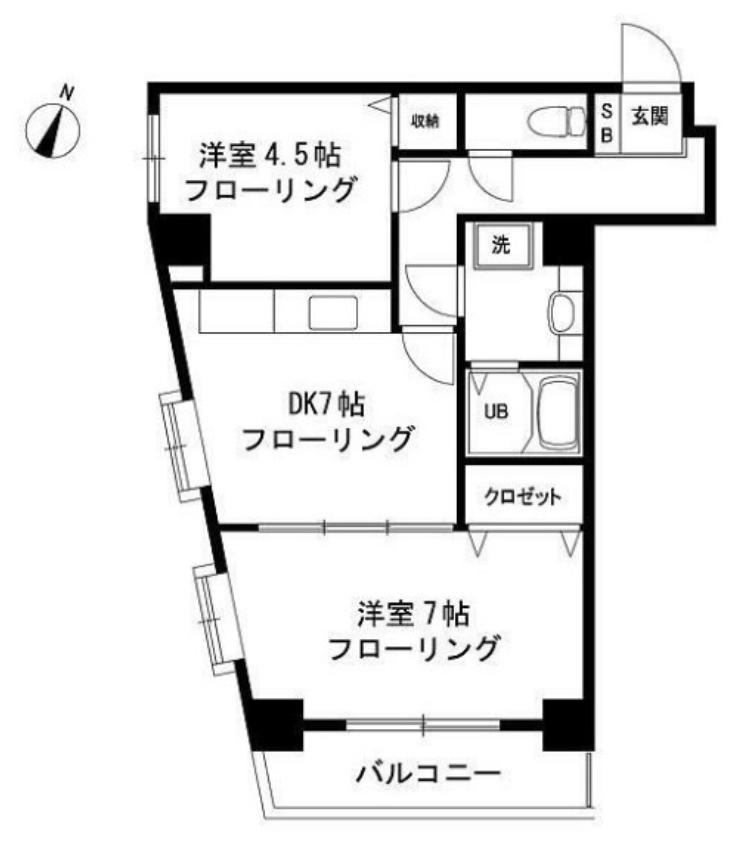 パル・豊島館(2DK/4階)の間取り写真