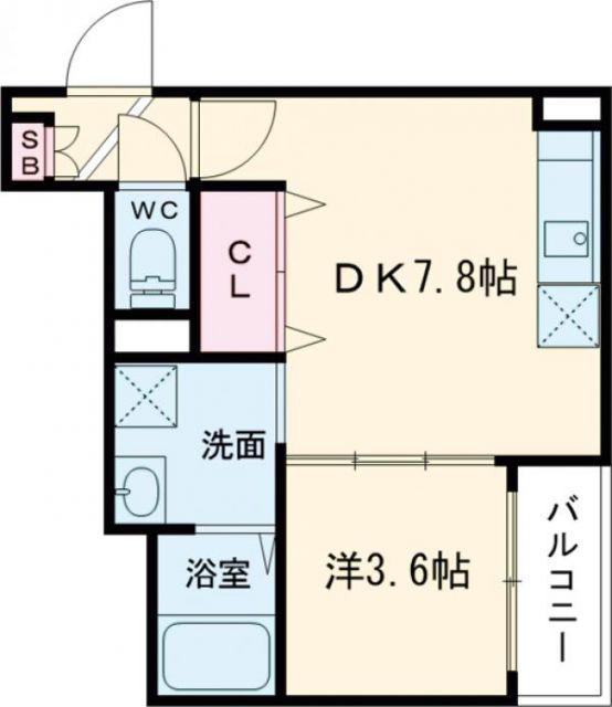 グランツ喜連(1DK/3階)の間取り写真
