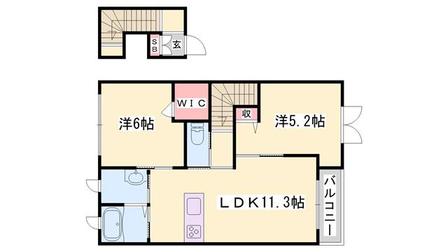 エクセレンテうれしの(1LDK/1階)の間取り写真