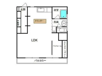 今枝ビル(1LDK/4階)の間取り写真